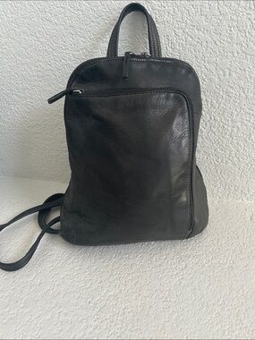 Tignanello Black Leather Backpack Sling